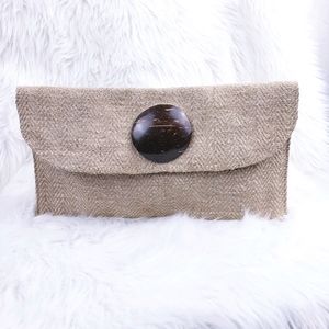 Burlap Envelope Boho Clutch Handbag Purse Beach
